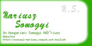 mariusz somogyi business card